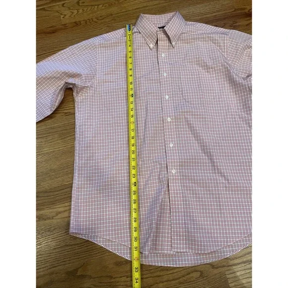 Brooks Brothers 346 Men's Button Up Shirt Non-Iron Red Plaid Size Large - Picture 7 of 8